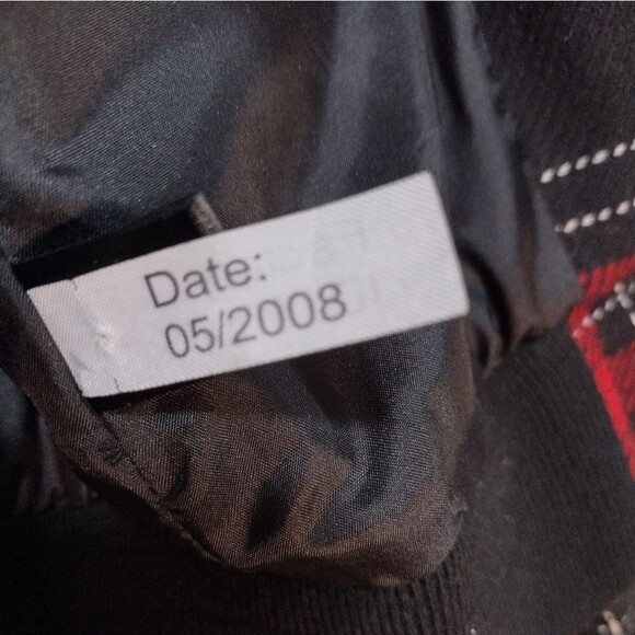 Express Bomber Jacket Red Black Plaid Tartan 2008 Button-Down Stretch SMALL - Picture 10 of 12